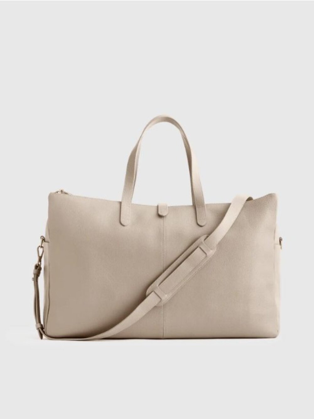 Quince Italian Leather Triple Compartment Weekender in Taupe NWOT